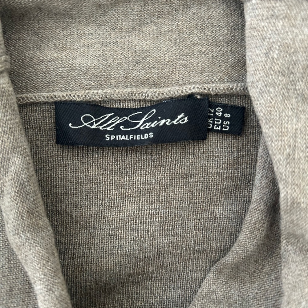 All Saints Snap Front High Low Cardigan - Picture 3 of 4
